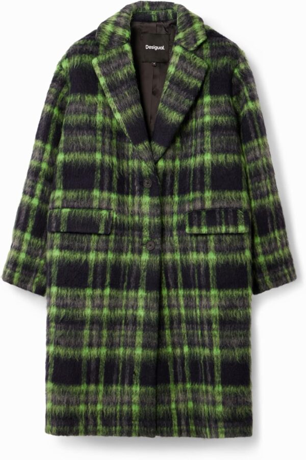 Cappotto Donna Desigual Tessuto Woven Overcoat Arancione Blu-1