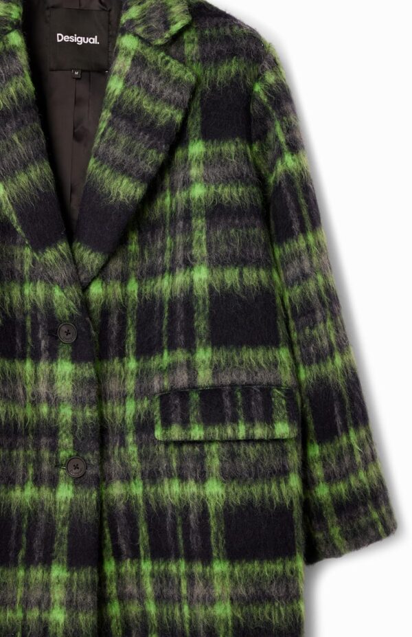 Cappotto Donna Desigual Tessuto Woven Overcoat Arancione Blu-3