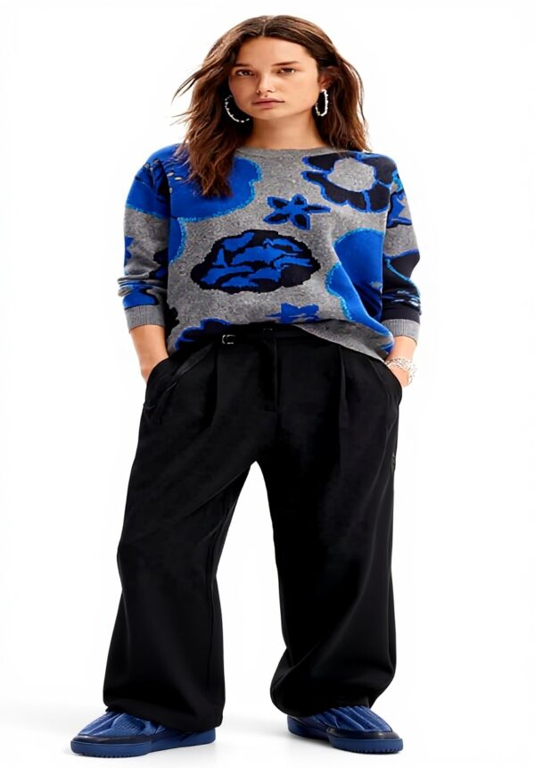 Maglione Desigual Donna Flat Knit Nero Maglioni Moda