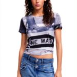 T-shirt Donna Desigual Multicolore Stampa Arty Regular Fit-0