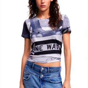 T-shirt Donna Desigual Multicolore Stampa Arty Regular Fit-0