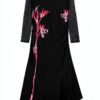 Vestito casual Desigual donna nero stampa floreale lungo-0