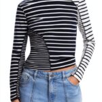 Maglia Donna Desigual Nero Manica Lunga Materiali-0