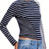 Maglia Donna Desigual Nero Manica Lunga Materiali-2
