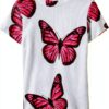 T-shirt Desigual donna farfalle slim fit maglia-5