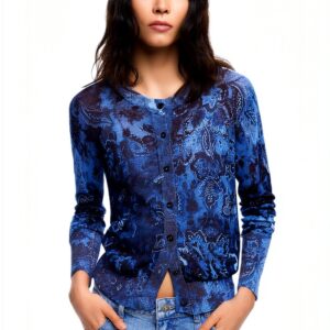 Bluse Donna Desigual Stampa Arty Slim Fit Blu-0