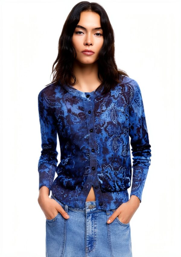 Bluse Donna Desigual Stampa Arty Slim Fit Blu-0
