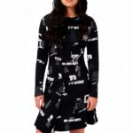 Maglietta Donna Desigual Stampa Giornale Nero Slim Fit-0
