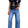 T-shirt Desigual Donna Nero Pizzo Paillettes Regular Fit-3