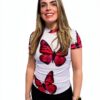 T-shirt Desigual donna farfalle slim fit maglia-6