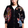 Felpa con cappuccio Desigual donna oversize multicolore-0