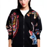 Felpa con cappuccio Desigual donna oversize multicolore-0