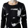 Maglietta Donna Desigual Stampa Giornale Nero Slim Fit-3