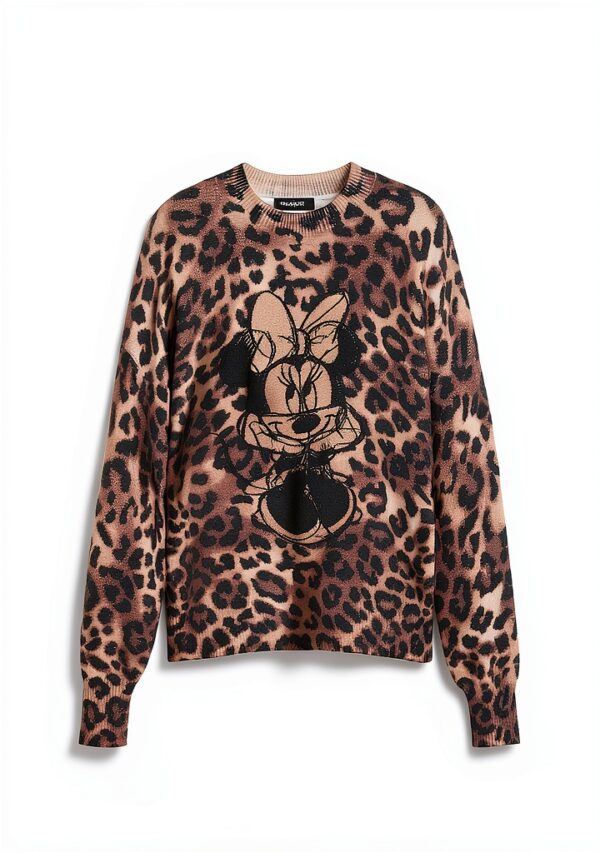 Maglione Donna Desigual Stampa Animalier Dettagli Ricamati-6
