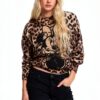 Maglione Donna Desigual Stampa Animalier Dettagli Ricamati-1