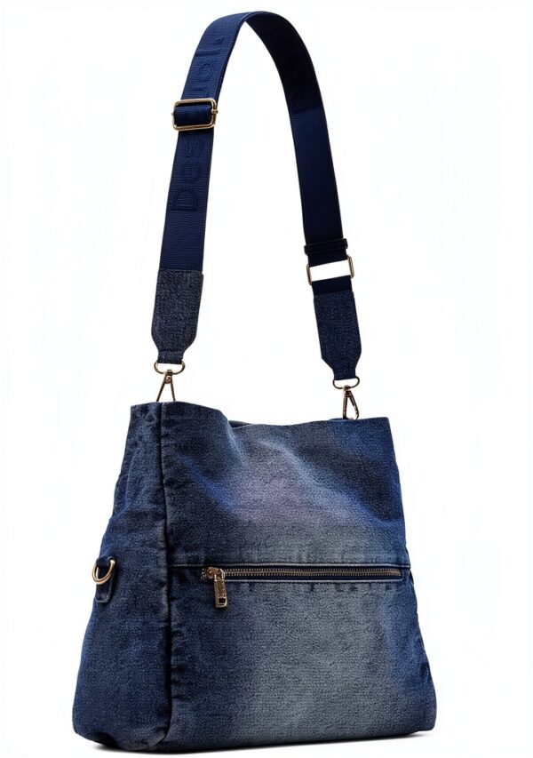 Borsa a mano Desigual donna denim slavato chiusura magnetica-1