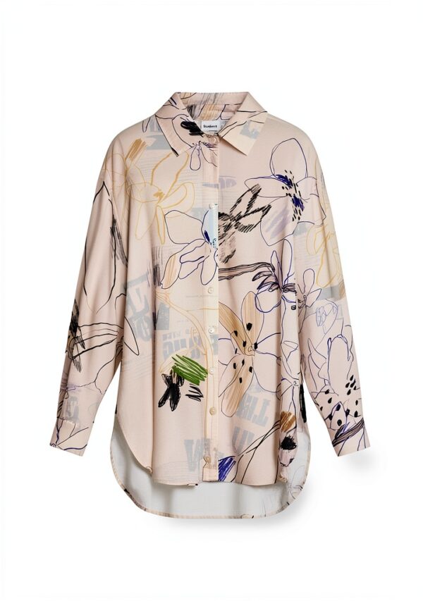 Felpa Oversize Donna Desigual Stampa Arty Colore Bianco-6