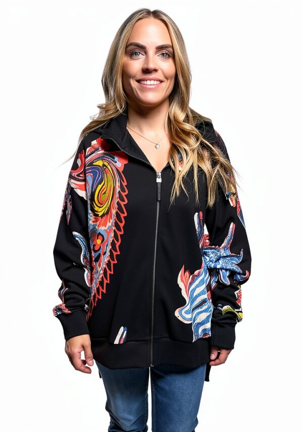 Felpa con cappuccio Desigual donna oversize multicolore-8