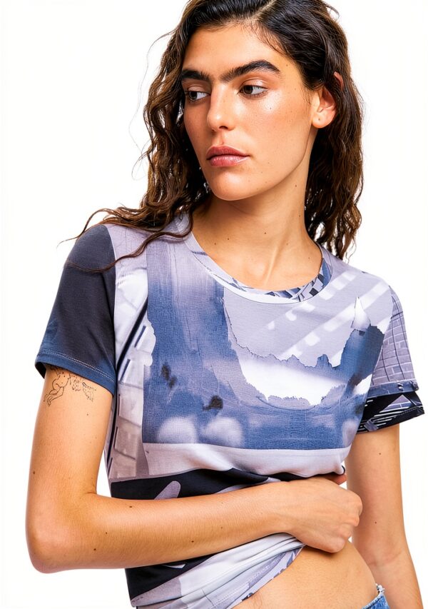 T-shirt Donna Desigual Multicolore Stampa Arty Regular Fit-2