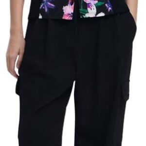 Felpa con cappuccio Desigual donna slim fit nero-0
