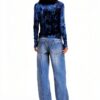 Bluse Donna Desigual Stampa Arty Slim Fit Blu-5