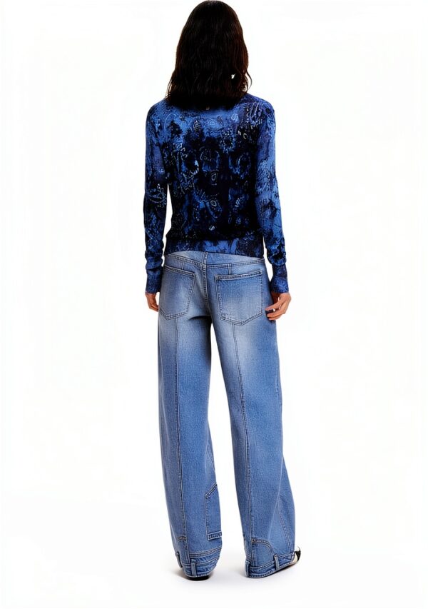 Bluse Donna Desigual Stampa Arty Slim Fit Blu-5