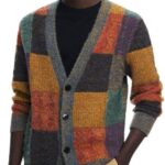 Maglione Desigual Uomo Scollo a V Quadri Regular Fit-0