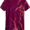 T-shirt Desigual donna stampa floreale logo regolare-4