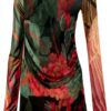 Felpa Donna Desigual Stampa Arty Slim Fit Verde-2