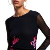 Vestito casual Desigual donna nero stampa floreale lungo-2