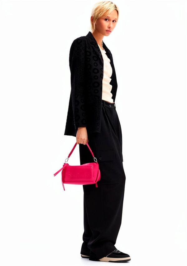 Desigual giacca donna nero toppa velluto geometrica-1