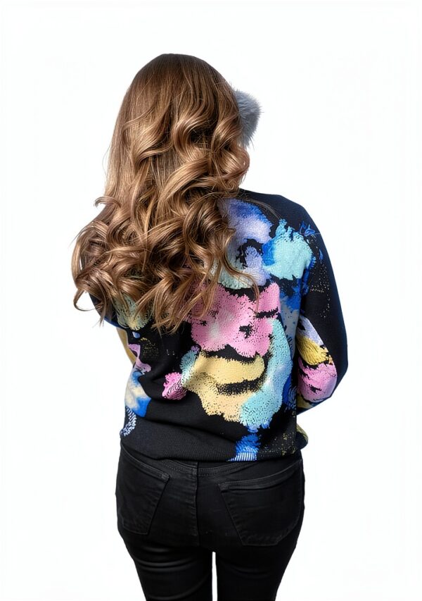 Felpa Desigual donna stampa floreale blu regular fit-7
