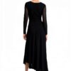 Vestito casual Desigual donna nero stampa floreale lungo-4