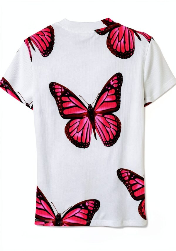 T-shirt Desigual donna farfalle slim fit maglia-2