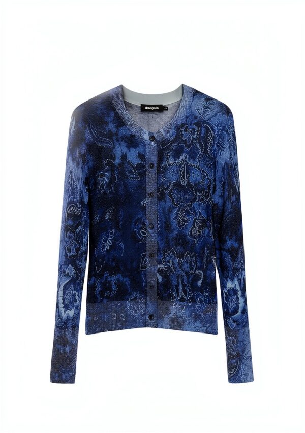 Bluse Donna Desigual Stampa Arty Slim Fit Blu-6