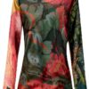 Felpa Donna Desigual Stampa Arty Slim Fit Verde-1