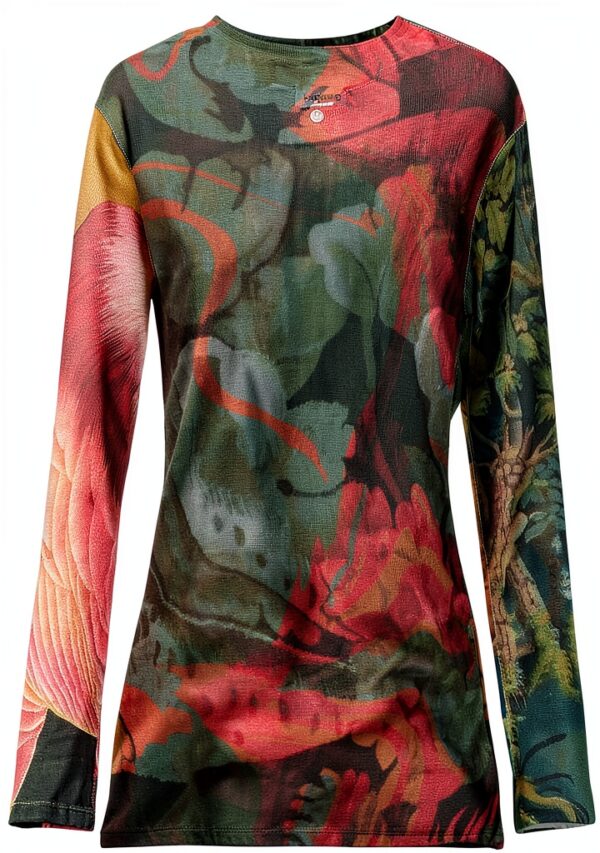 Felpa Donna Desigual Stampa Arty Slim Fit Verde-1