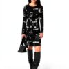 Maglietta Donna Desigual Stampa Giornale Nero Slim Fit-5