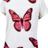 T-shirt Desigual donna farfalle slim fit maglia-4