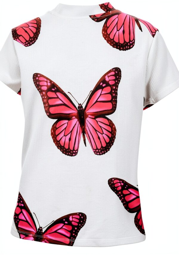 T-shirt Desigual donna farfalle slim fit maglia-4