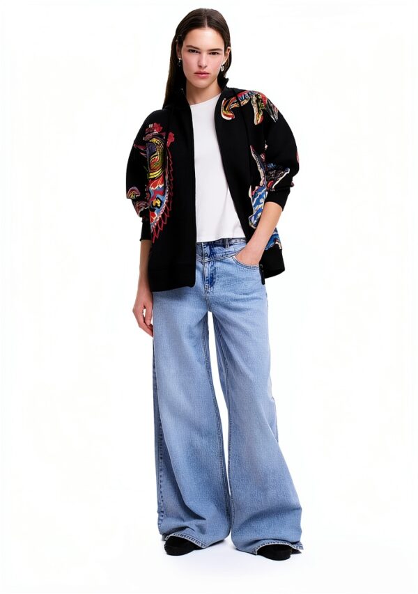 Felpa con cappuccio Desigual donna oversize multicolore-4
