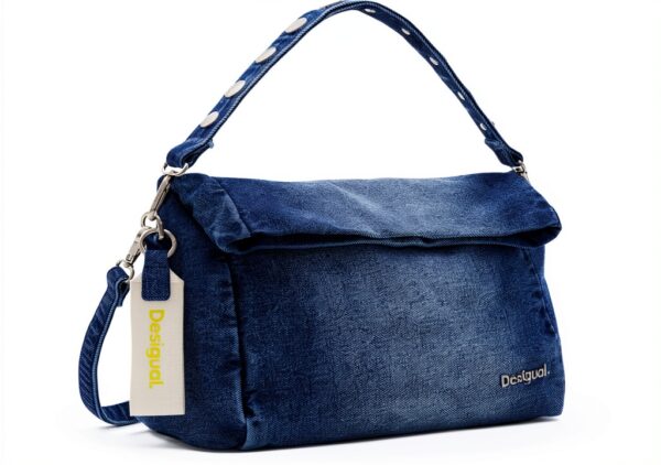 Borsa a mano Desigual donna denim slavato chiusura magnetica-0