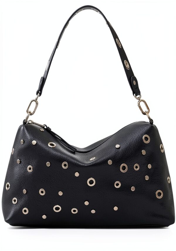 Borsa a spalla Desigual donna nero design rivetti moda