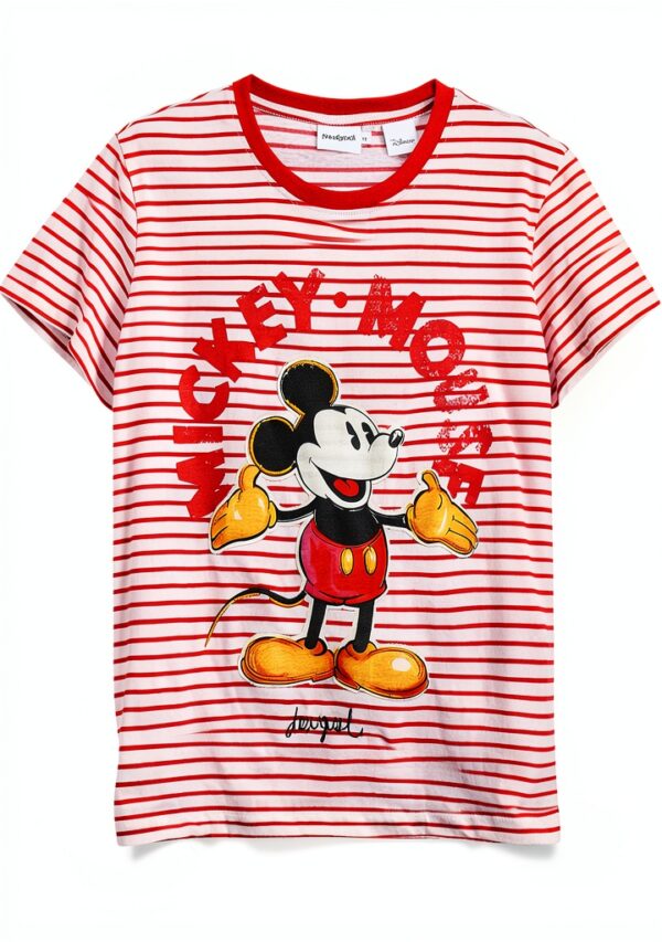 T-shirt Donna Desigual Mickey Mouse design regolare
