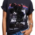T-shirt Desigual Donna Nero Pizzo Paillettes Regular Fit-0