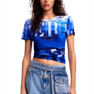 T-shirt Donna Desigual Multicolore Stampa Arty Collo Rotondo-0