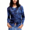 Bluse Donna Desigual Stampa Arty Slim Fit Blu-1