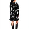 Maglietta Donna Desigual Stampa Giornale Nero Slim Fit-2