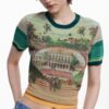 T-shirt Donna Desigual Slim Fit Polo Multicolore Stampa-3