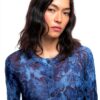 Bluse Donna Desigual Stampa Arty Slim Fit Blu-2